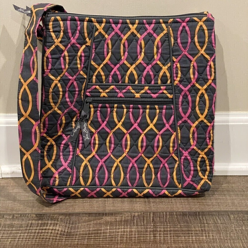 Vera Bradley Jazzy Swirls Hipster Crossbody Shoulder Bag Purse EUC